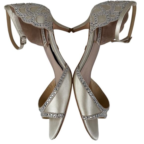 Badgley Mischka Gillian Embellished Ankle Strap Evening Shoe Size 8.5 - Picture 5 of 8